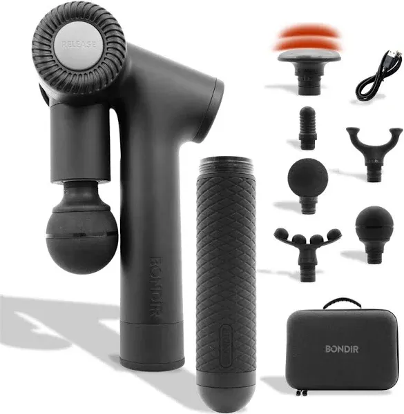 R2 PRO+ Massage Gun - Articulating Deep Tissue Back Massager with Extension Handle and 6X Heads Including Heated Attachment