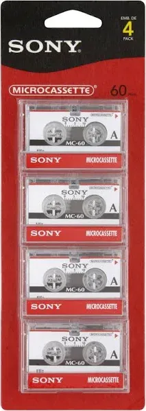 Sony Microcassette 60 Minutes 4-Pack