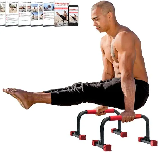 Rubberbanditz Parallettes Push Up & Dip Bars | Lightweight, Non-Slip Parallete Stand for Crossfit, Gymnastics, Bodyweight Training Workouts