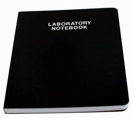 Scientific Notebook Company Flush Trimmed, Research Laboratory Notebook, 192 Pages, Smyth Sewn, 9.25 X 11.25, 4x4 Grid (Black)