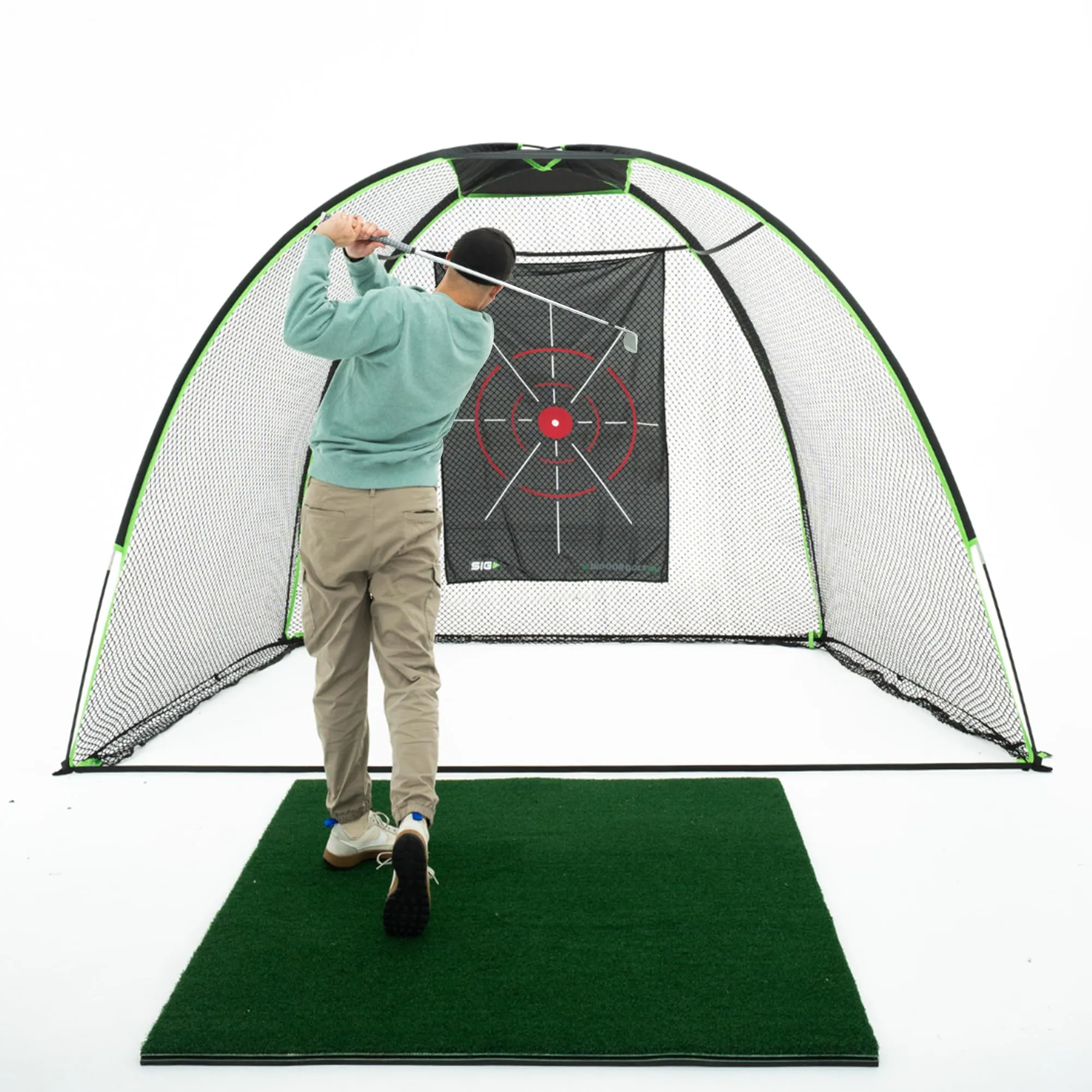 The Indoor Golf Shop 10' x 7' Rounded Golf Net with Target