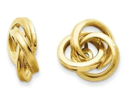 Goldia 14K Yellow Gold Polished Love Knot Earrings Jackets