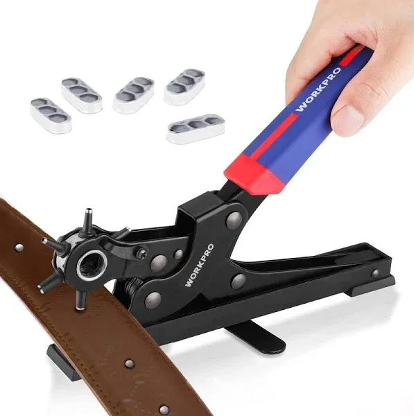 Workpro Desktop Leather Hole Punch Set, Rotary Belt Hole Puncher For, Home Diy