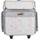 Everything Mary Storage Collapsible Rolling Scrapbook Case Grey Hexagon