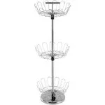 Three Tier Revolving Shoe Tree Orgainzer Rack with Chrome Finish by Lavish Home