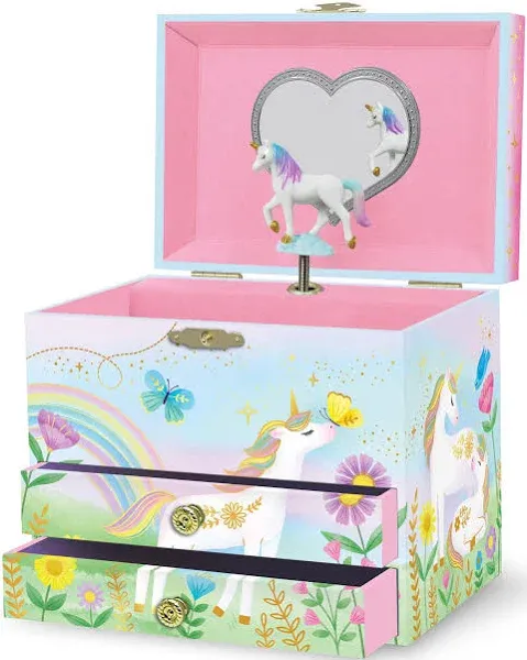 Giggle & Honey Musical Unicorn Jewelry Box for Girls - Kids Dancing Unicorn Music Box with Mirror, Unicorn Gifts for Little Girls, Childrens Birthday Gift, Ages 3-10