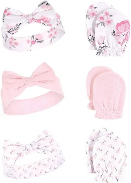 Hudson Baby Baby Girls' Headband and Scratch Mitten Set