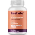 BESTVITE L-Glutamine 1000mg per Capsule 240 Capsules - Free Form - No Stearat...