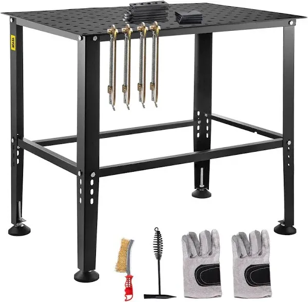 VEVOR Welding Table, 36&#034; x 24&#034; Adjustable Workbench, 0.12&#034; Thick Industrial Work