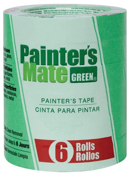 Painter&#039;s Mate  Green 8-Day Painting Tape, 0.94-Inch by 60-Yard, 6-Pack