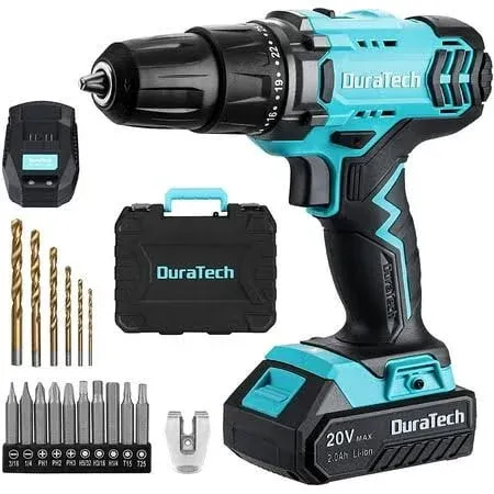 20v Cordless Drill Electric Power Drill Driver Set With 1/2 Keyless Chuck Varia