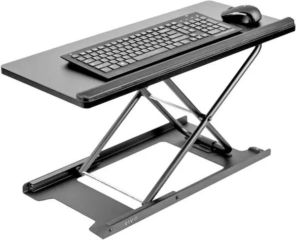 VIVO Black Single Top 27 inch Heavy-Duty Scissors Lift Keyboard and Mouse Riser, Designed for Ergonomic Sit Stand Workstations, DESK-V000P