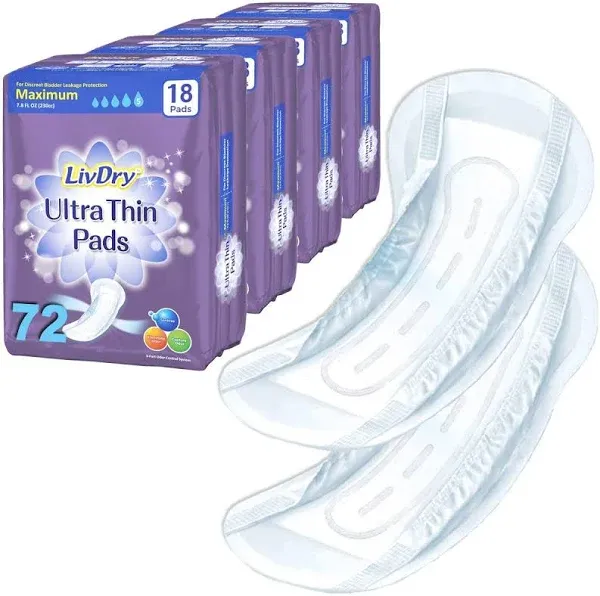 Livdry Women's Ultra Thin Incontinence Pads