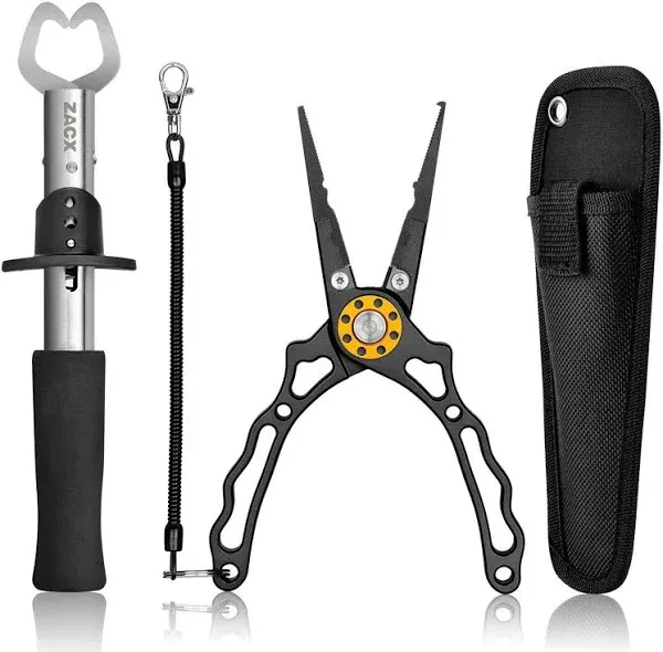  Fish Lip Gripper Pliers - Upgraded Muti-Function Hook Remover and Split Ring 