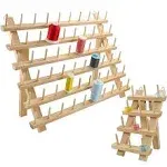 New brothread 60 Spools + 12 Spools Wooden Thread Rack/Thread Holder Organizer with Hanging Hooks for Embroidery Quilting and Sewing Threads - Mother