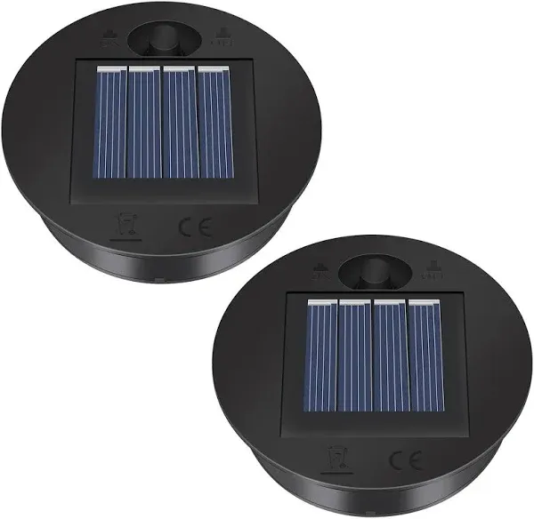 2 Pack Solar Lights Replacement Top - 10 lumens LED Solar Panel Lantern Lid Lights , Lantern ​Light Replacement , Outdoor Solar Replacement Parts , Garden Patio Decor Light up Your Space (3.35)