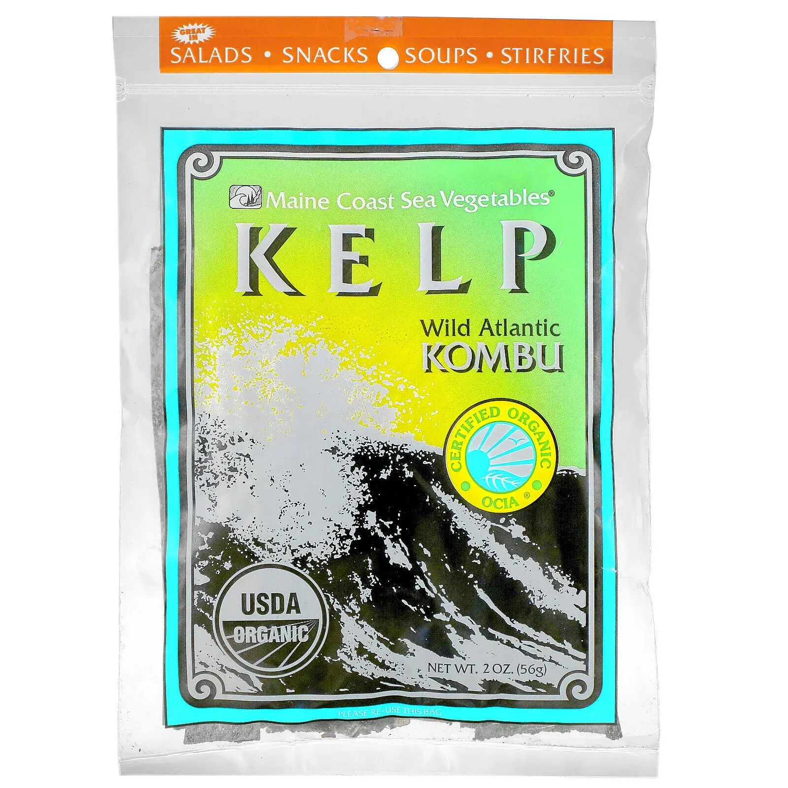 Maine Coast Kelp, Wild Atlantic Kombu - 2 oz