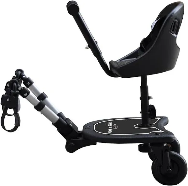 Englacha 2-in-1 Cozy X Rider, Black - Child Rider Stroller Attachment with Saddle Seat and Standing Platform - Universal Fit for Most Prams - Quick and Easy to Use - Designed for Safety