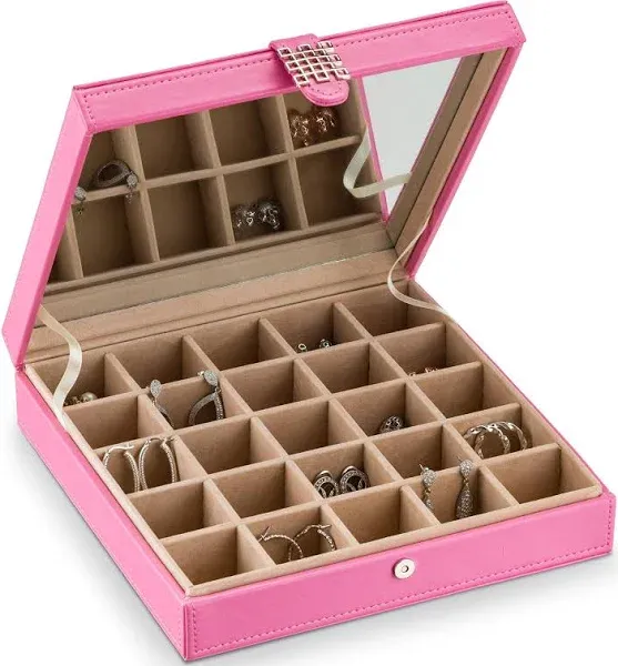 Earring Organizer Box - 25 Slots / Pink