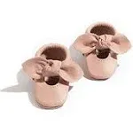 Freshly Picked Knotted Bow Baby Girl Shoes Soft Sole or Hard Sole, Premium Leather Baby Shoes Handmade in Utah, Infant to Toddler Sizes