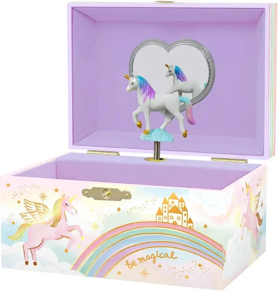 Giggle & Honey Musical Unicorn Jewelry Box for Girls - Kids Dancing Unicorn Music Box with Mirror, Unicorn Gifts for Little Girls, Childrens Birthday Gift, Ages 3-10