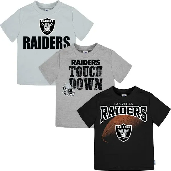 Las Vegas Raiders Boys 3-Pack Short Sleeve Tees