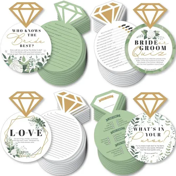 Big Dot of Happiness Boho Botanical Bride Bridal Shower Games