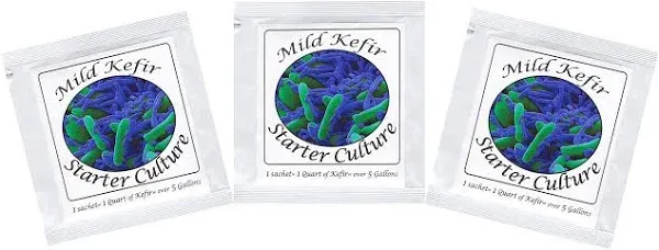 Kefir Starter Cultures Pack Of Freeze-dried Culture Sachets For Creamy And Mild Milk Kefir