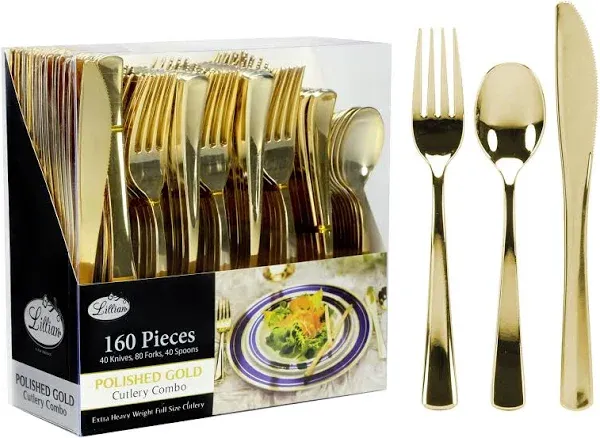 Plastic Cutlery Silverware Extra Heavyweight Disposable Flatware, Full Size Cutl