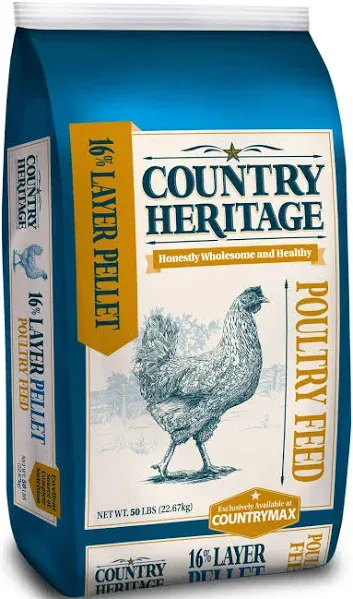 Country Heritage Egg Layer Pellet 16% Chicken Feed 50 Pounds