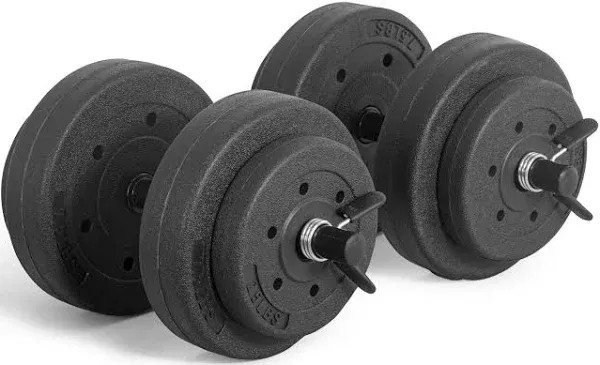 CAP Barbell 40-Pound Adjustable Cement Dumbbell Set – Versatile Vinyl Coated Weights for Home Gym Excellence