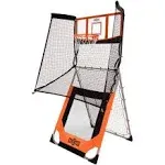 Outdoor 2-In-1 Basketball and Baseball Rebound, Pitchback Training Game, Orange,