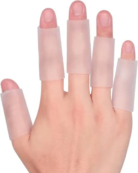 20 PCS Gel Finger Sleeve Protectors, Silicone Finger Sleeve Cushions and Protects, Provide Relief for Finger Cracking, Corns, Blisters and Calluses Protect.