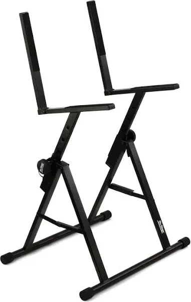 On-Stage RS7000 Tilt-Back Amp Stand (Setup for Guitar Combo Amplifiers and Speakers, 150 lb Capacity, Adjustable Height, Nonslip Rubber Arms and Feet, Portable, Folding, Steel, Black)