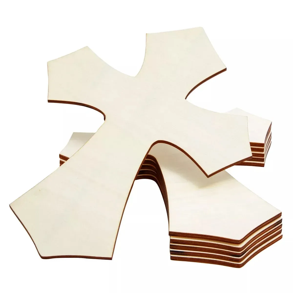 Juvale 6-Pack Unfinished Wood Cutout Cross Shaped for Craft DIY Sunday School Church