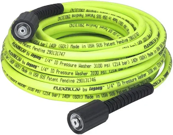 Flexzilla Pressure Washer Hose with M22 Fittings, 1/4 in. x 25 ft., ZillaGree...