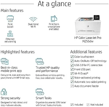 HP Color LaserJet Pro M255dw Wireless Laser Printer