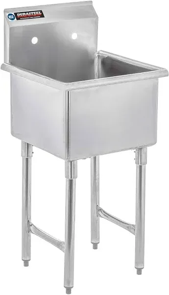 DuraSteel Stainless Steel Utility Sink - 15&#034; x 15&#034; Inner Small Sink Basin - O...