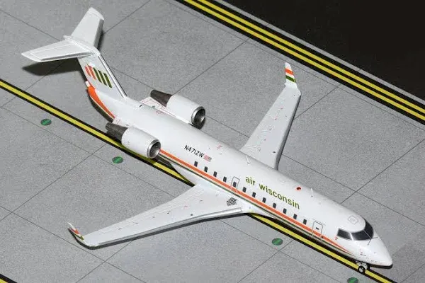 Bombardier CRJ200 Commercial Aircraft &#034;Air Wisconsin&#034; White with Orange and Gree