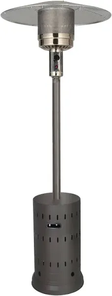 Outdoor Natural Gas Patio Heater | 45,000 BTU | Anti-Tilt and Safety Shut-Off | Residential and Commercial | Includes Mobility Wheels | Hammered Silver/Pewter