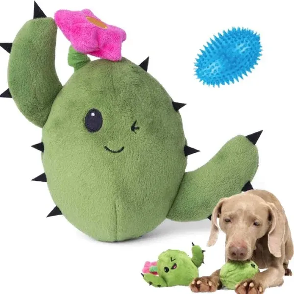 Barkbox 2 in 1 Interactive Plush Dog Toy - Rip and Reveal Toy for Dogs and Puppies - Stimulating Squeaky Pet Toys | Andi's Dumplings (Large)