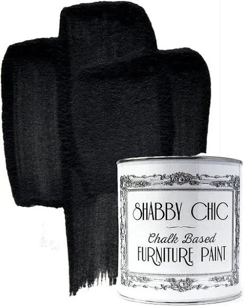 Shabby Chic Chalked Furniture Paint: Matte Finish - 8.5oz - Black Liquorice