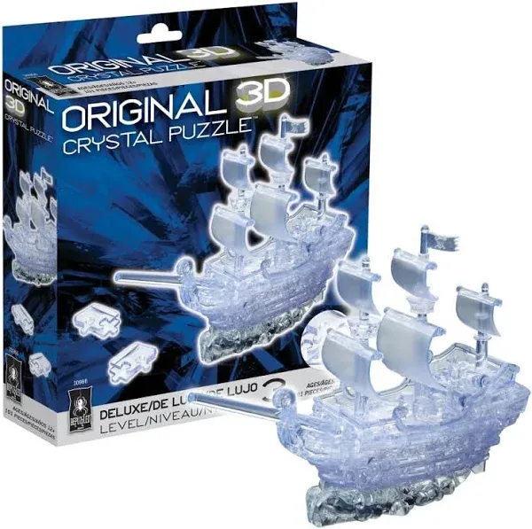 BePuzzled | Pirate Ship Deluxe Original 3D Crystal Puzzle, Ages 12 and Up