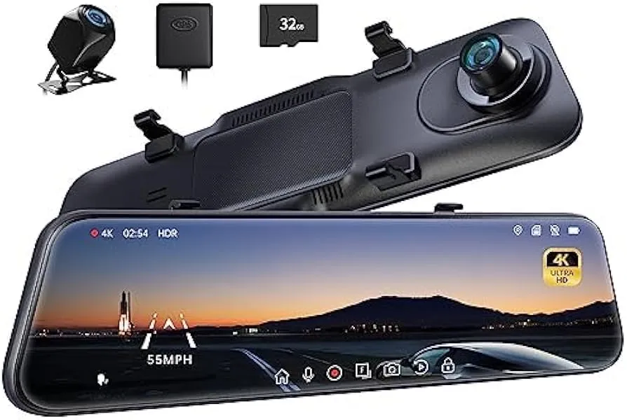 P12 Pro 4K Mirror Dash Cam