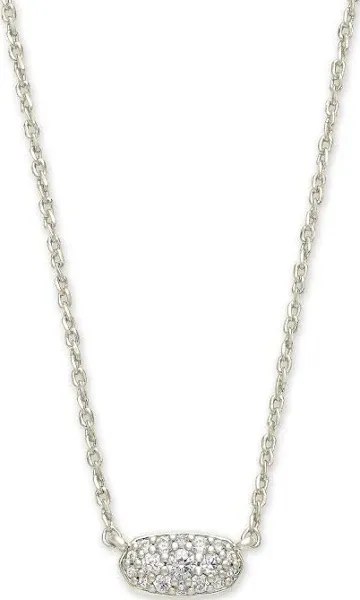 Grayson Crystal Rhodium Pendant Necklace in White Cubic Zirconium