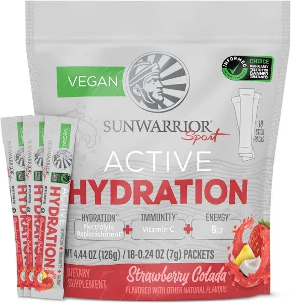 Sunwarrior Active Hydration Strawberry Colada Stick Packs