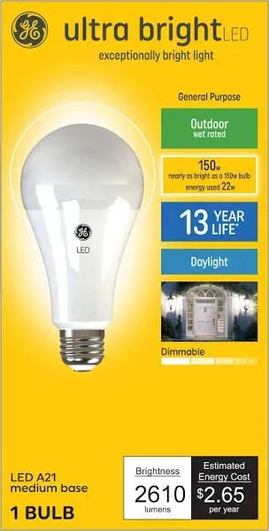 GE 150W Ultra Bright Daylight LED Light Bulb