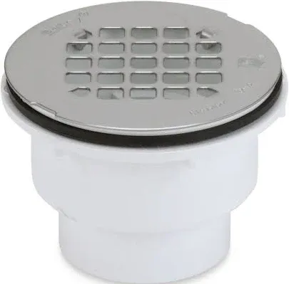 Oatey 42045 2" White PVC Round Shower Drain