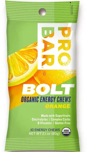 Pro Bar Bolt Organic Energy Chews, Orange - 12 count, 2.1 oz each