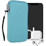 XL Neoprene Phone Pouch 6.7/6.8” Universal Cell Sleeve Mobile Case (Light Blue)